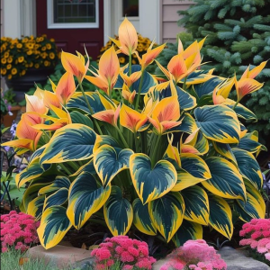 Хоста Флейм Данс купить по цене от 650р. в интернет-магазине «Посадика» с доставкой почтой в в Северодвинске и по всей России – [изображение №1].